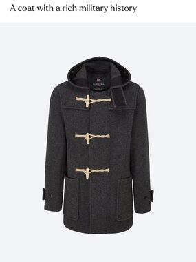 Gloverall Men's Charcoal Mid Monty Duffle Coat with Toggle Fastenings